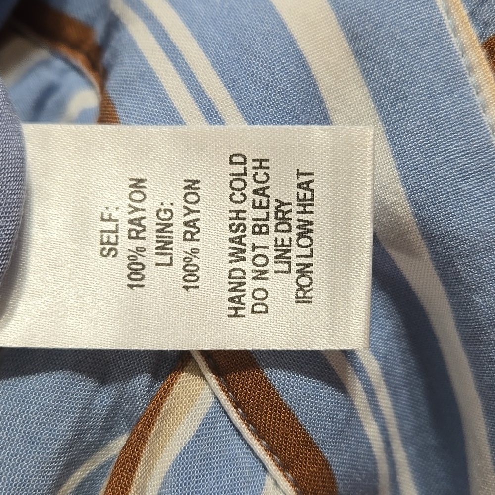Lulu's Vacation Bae Brown/Blue/Wht Striped Jumpsuit Romper Sm. - Picture 7 of 7